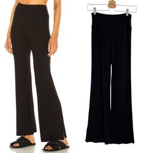Year‎ of Ours Lounge Pants Flare Ribbed Jersey Knit Black Size XS